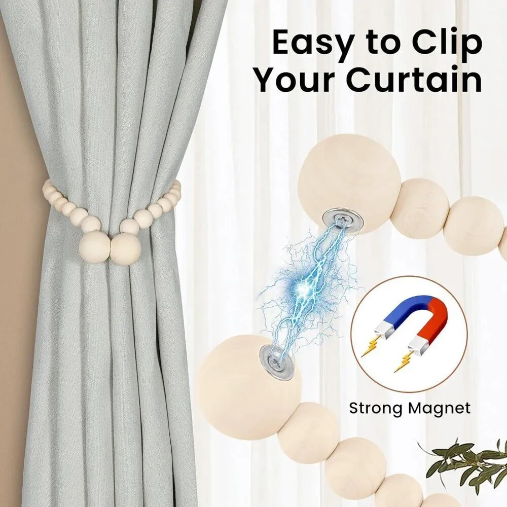 Magnetic Curtain Tiebacks Curtain Holdbacks for Curtains 2 Pack Nursery Decor
